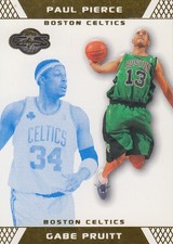 2007-08 Topps Co-Signers Gold Blue Celtics Card #70A Gabe Pruitt Paul Pierce /89