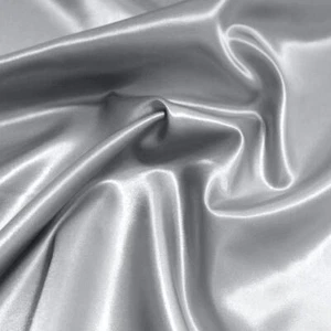 silber Glanz Satin weich fließend Deko-Stoff Vorhang Gardine Stoffe Meterware - Bild 1 von 2