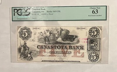 Canastota New York , $5 Proof , Red Five , Unlisted - Image 1 of 2