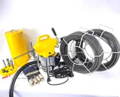 120' Kit S75 BLUEROCK ® 3/4" to 4" Sectional Drain Machine Snake Sewer Cleaner