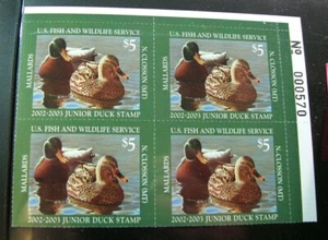 Estampillas en bloque de placa de pato de Estados Unidos Scott# JDS10 Mallard Ducks 2002 MNH L495 - Imagen 1 de 1