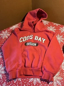 Red Coos Bay Oregon Youth size s hooded sweat shirt d4 - Picture 1 of 16