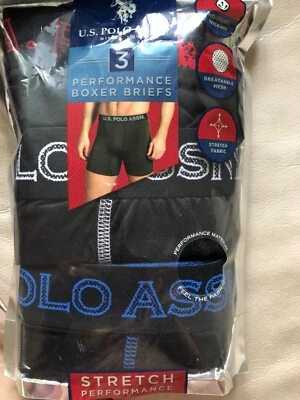 U.S. Polo Assn. Black Stretch Performance Boxer Briefs Pack of 3 Size Medium - Изображение 1 из 3