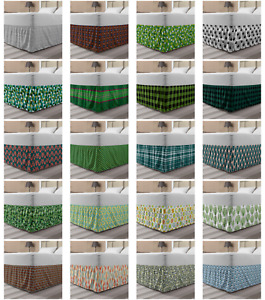 Ambesonne Surreal Form Bedskirt Elastic Wrap Around Skirt Gathered Design