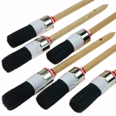 ROTIX 6 Stück Profi-Ringpinsel Ø 25 mm Größe 4 Rundpinsel Lackierpinsel