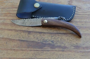 damascus custom made beautiful folding knife From The Eagle Collection M461pp - Picture 1 of 11