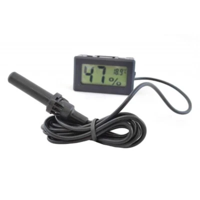 Mini Thermometer Hygrometer Luftfeuchtigkeit Terrarium Digital mit Fühler 155 cm - Bild 1 von 2