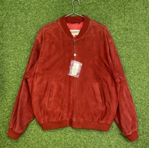 Peter Millar Jacket Mens XL Aston Stretch-Suede Blouson Red Vintage Crown NEW - Picture 1 of 11