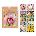 Floral Note Cards - Greetings Birthday Celebrations Assorted Designs Flowers 