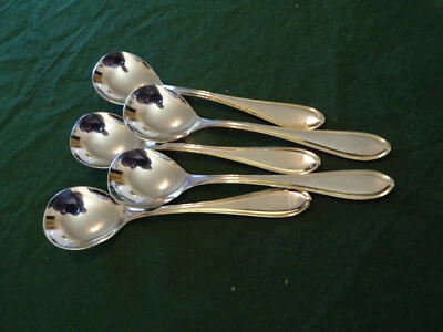 WMF Modell ANTWERPEN Gold Eislöffel / Dessertlöffel 5 Personen Cromargan TOP ! - Bild 1 von 3