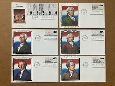 1987 22c Drafting the Constitution 2255-59 Colorano Silk FDC Master Set of 6 - Image 1 of 4