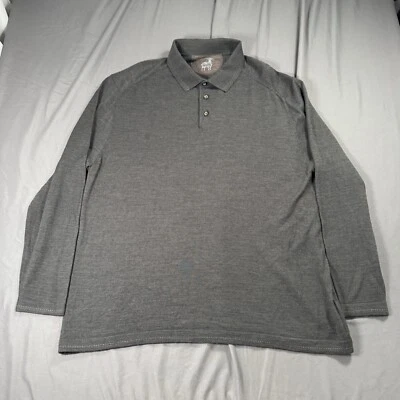 Raffi Wool / Acrylic Long Sleeve Polo Shirt Gray 2XL - Imagem 1 de 4