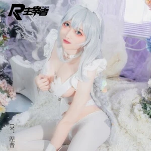 Pelucas Azur Lane MNF Le Malin Anime Cosplay Blanco Azul Negrita Trenzas de giro Cabello Niña - Imagen 1 de 12