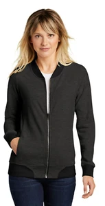 Sport-Tek LST274 Ladies Lightweight French Terry Bomber Heather Black Size 2XL - Picture 1 of 9
