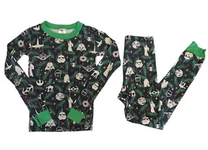 Hanna Andersson Christmas Star Wars Pajamas Kid Size 10 140cm Long Johns Green - Picture 1 of 6