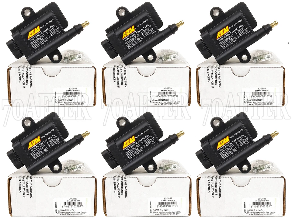 [Juego de 6] Bobina de encendido inteligente inductiva IGBT de alto rendimiento AEM 30-2853 Foto 1 de 1