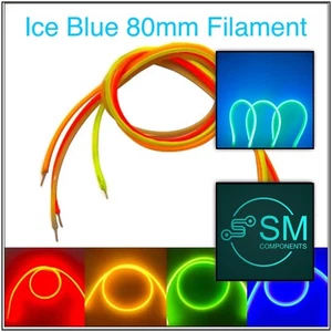 5PCS DC3V 80mm ICE BLUE 490nm Super Flexible Silicone Filament Lamp LED DIY - Picture 1 of 7