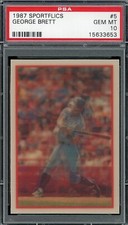 1987 Sportflics Baseball #5 George Brett 1986 Copyright PSA 10