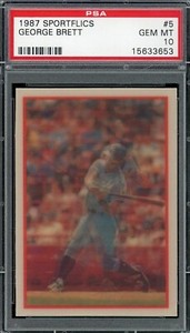 1987 Sportflics Baseball #5 George Brett 1986 Copyright PSA 10
