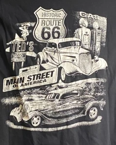 Historic Route 66 Men's Black Shirt Size XL Hot Rod Cars Retro Cruising Main St. - Bild 1 von 4