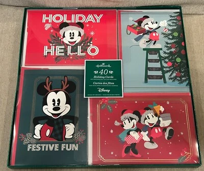 НОВЫЕ праздничные рождественские открытки Hallmark Disney с Микки Маусом 40 шт. - Изображение 1 из 4