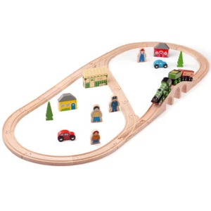 Bigjigs Rail Madera Heritage Collection Flying Scotsman Tren Set Ferrocarril - Imagen 1 de 3