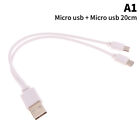 1Pc 2 In 1 Usb Male To Micro Usb/Type-C Splitter Data Transfer Charging Cabl ?Of