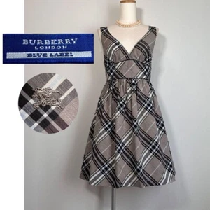Burberry Blue Label Nova Check Logo Brow Sleeveless Dress, Size M (38) used Japa - Picture 1 of 7