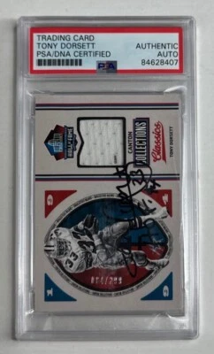 Tony Dorsett Signed 2017 Panini Classics Card #HOF-TD 084/299 Cowboys PSA - Image 1 of 2
