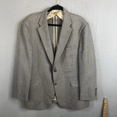 Vintage Austin Reed Blazer Mens 46R Mini Check Jacket Sport Coat USA 70s Retro - Image 1 of 4