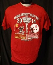 2014 Holiday Bowl NEBRASKA Cornhuskers USC Trojans XL Russell T shirt New w Tags