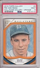 Pee Wee Reese - 2019 Topps Gallery Hall of Fame Orange - PSA 9 MINT, POP 2 - /25