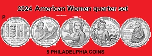 Juego de 5 monedas de cuarto de cuarto de dólar de mujeres americanas 2024 P UNC - Imagen 1 de 1
