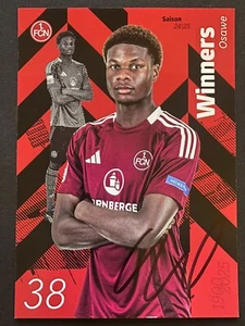 Winners Osawe 1. FC NÜRNBERG  / Handsignierte Autogrammkarte 2024/25 - Bild 1 von 2