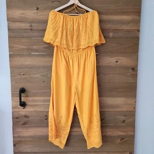 NUOVO TopShop tuta gialla occhiello spalle scoperte pezzo unico donna taglia 12 - Foto 1 di 7