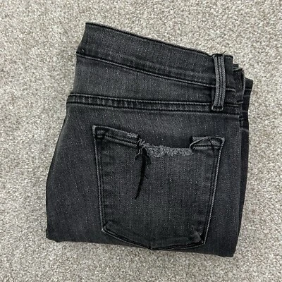 Frame Le Skinny De Jeanne Crop Jeans Women’s Size 32 Distressed Denim Stretch - Image 1 of 4