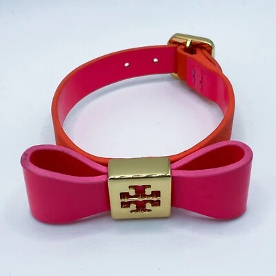 Tory Burch бант розовый оранжевый кожаный браслет - Изображение 1 из 4
