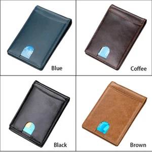 Men's Leather Bifold Wallet RFID Blocking Card Bag Large Capacity Money Clip US - Picture 1 of 17