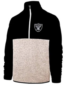 Las Vegas Raiders NFL '47 Kodiak 1/4 Zip Black Fleece Jacket Sweater Men's 2XL - Picture 1 of 2