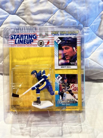 St. Louis Blues Brett Hull 1993 NHL Kenner Starting Lineup Hockey Figure w/Cards Cover