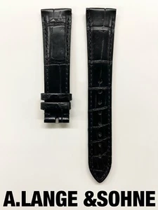 A.LANGE&SOHNE Watch Belt Strap 20mm/16mm Black Leather - Picture 1 of 3