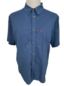 Fjallraven Button Up Shirt Men's Size XL Blue Short Sleeve Comfort Fit - Picture 1 of 13
