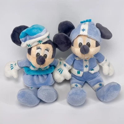 Disney Store 9” Nordic Mickey & Minnie Mouse Set Christmas Plush Stuffy - Image 1 of 4