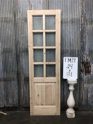 Puerta francesa de una sola puerta (24x80,5) 8 paneles puerta de vidrio esmerilado estilo europeo FM22 Foto 1 de 4