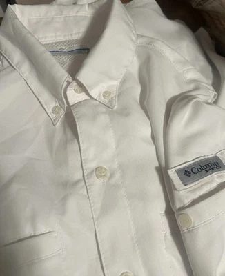 Camisa de Pescador Columbia PFG Blanca Omni Tono Para Hombre Talla Pequeña Ventilada S/S Foto 1 de 4