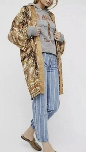 Free People All Yours Paisley Oversized Bohemian Kimono Size Small - Picture 1 of 12