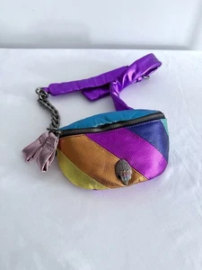 Bolso Cinturón Pequeño Kurt Geiger Kensington Cuero Metálico Arco Iris PVP £199 🌈 Nuevo - Imagen 1 de 16