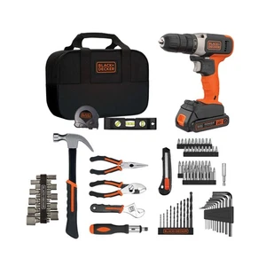 von Black + Decker Heimwerkzeugset mit 20 V Max Bohrschrauber, 83-teilig (BDPK70284C... - Bild 1 von 7