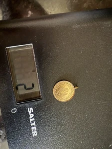 22K Solid Gold Turkish Coin Pendant | 2g | 2013 | Atatürk Design | 22ct Gold - Picture 1 of 4
