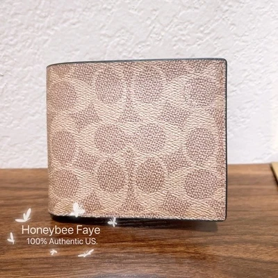 Cartera Billetera Coach Identificación Hombre Nueva con Etiquetas en Bloque de Color/Lona Firma/Cuero Foto 1 de 4